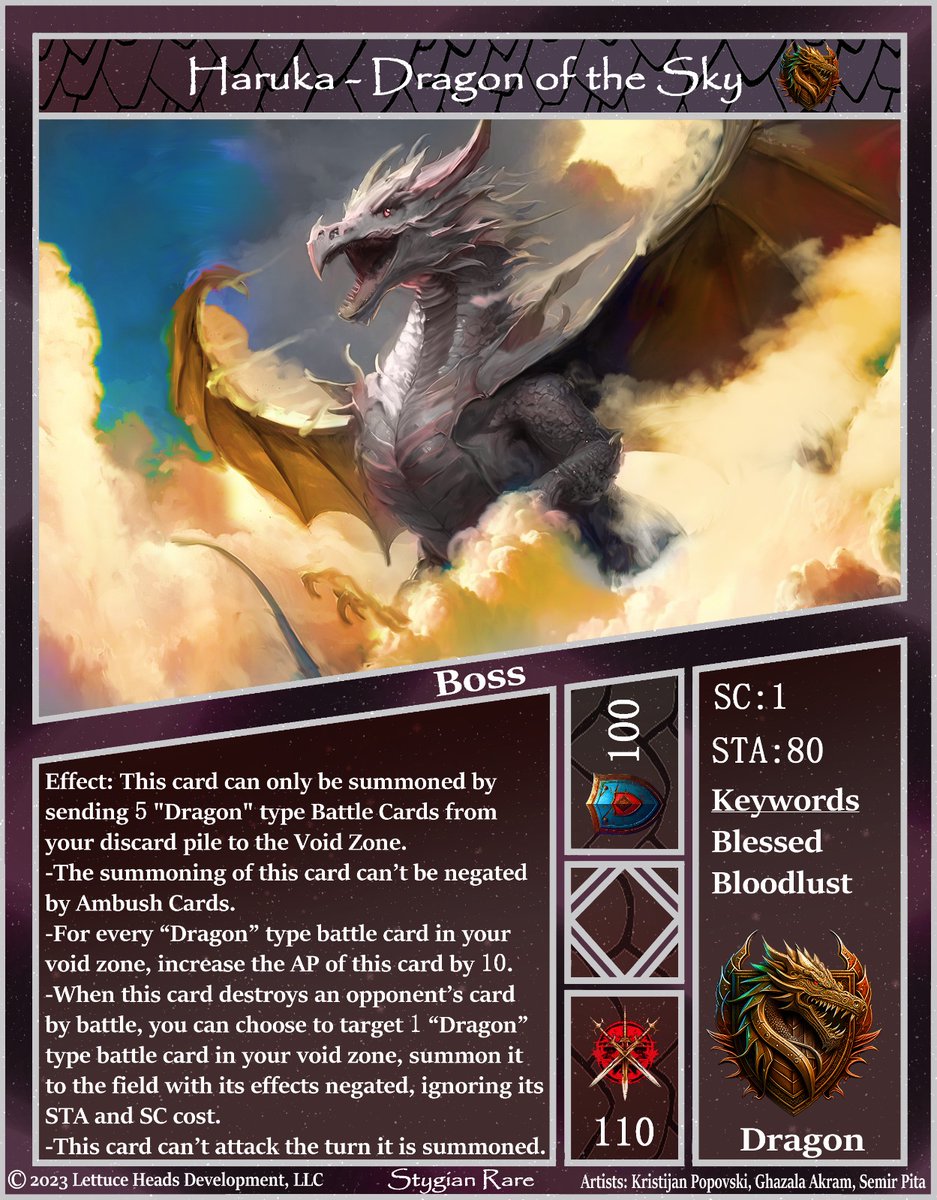 LettuceDevs's tweet photo. 🐉✨ Unleash the power of the skies with "Haruka - Dragon of the Sky"! 🌌🔥 Witness the might of our boss card in action. #WOTA #TradingCardGame #HarukaDragon #BossCard #GamingCommunity #TCG #TCG #TCGVerse 🎴🐲 #indiedev #indieTCG #indieTradingCards #IndieGameDev #indiegames https://t.co/Z1fsNJ7U1B