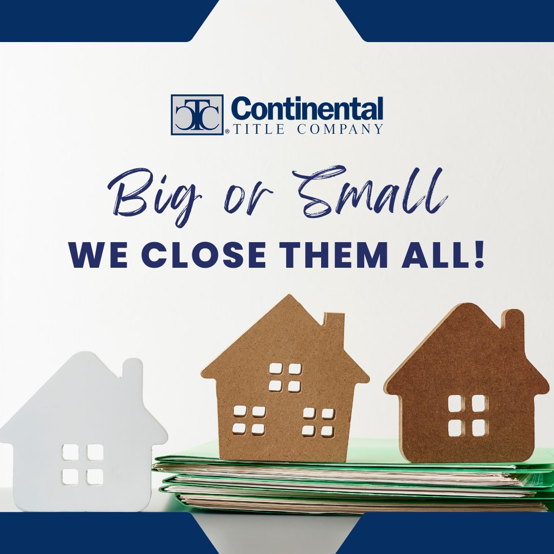 No matter the size, we're here to help seal the deal! With our expert team, we close deals of all shapes and sizes!

📞 Call us today at 913.338.3232 to start your journey towards homeownership.
#TheCompanyThatCelebratesYou #CloseWithConfidence #ContinentalTitleCompany #CTCCares