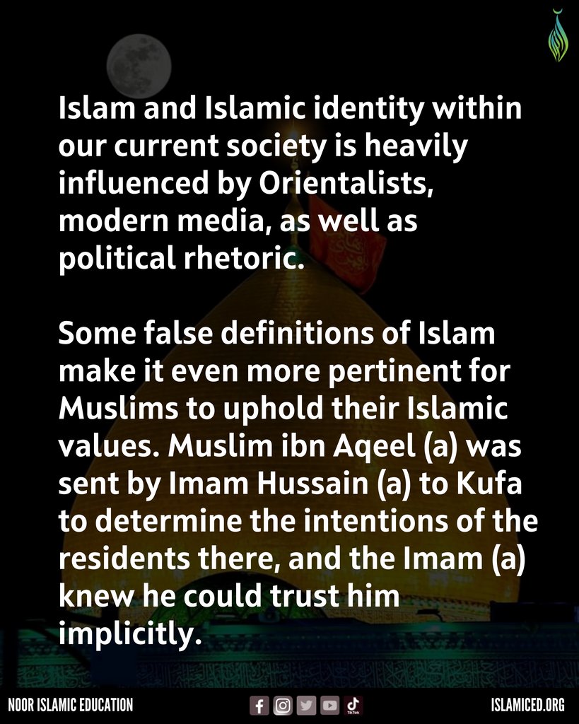NoorIslamicEd's tweet photo. Exemplary Role Model: Muslim Ibn Aqeel
#ExemplaryRoleModel #MuslimIbnAqeel #RepresentingIslam #RedefiningIdentity #Muharram2023 https://t.co/J6Qc0hLu3s