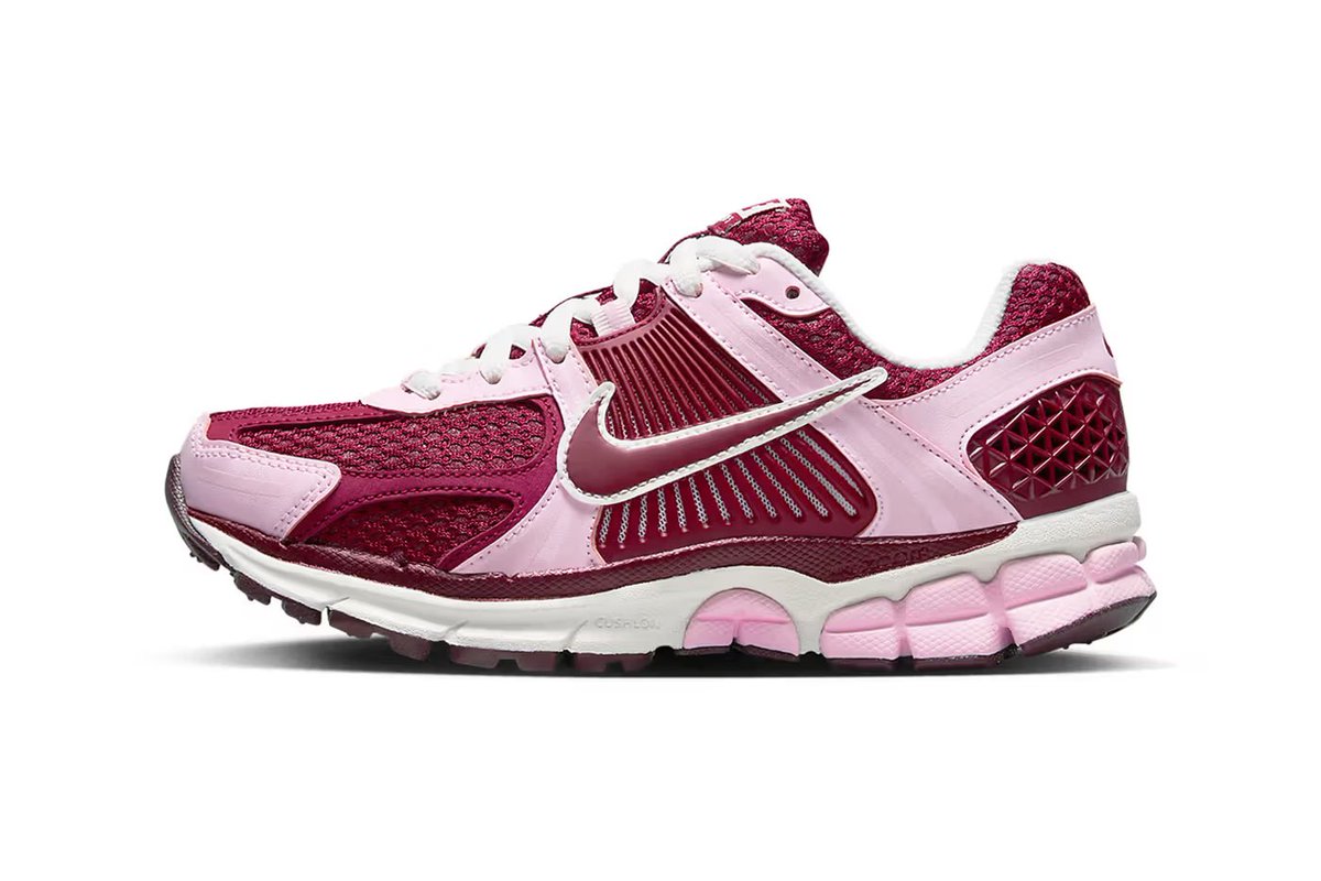 thesnkrsleaker's tweet photo. Nike Zoom Vomero 5 ‘Pink Foam/Team Red’ releasing August 8 💕 https://t.co/rr20q8Kcc4