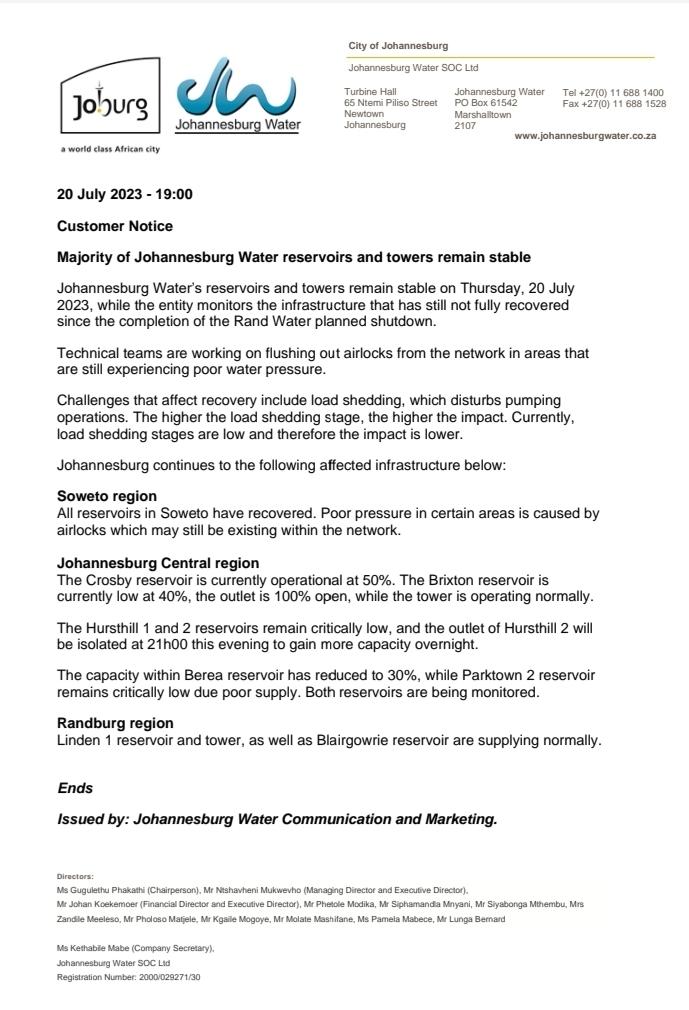 Johannesburg Water tweet media