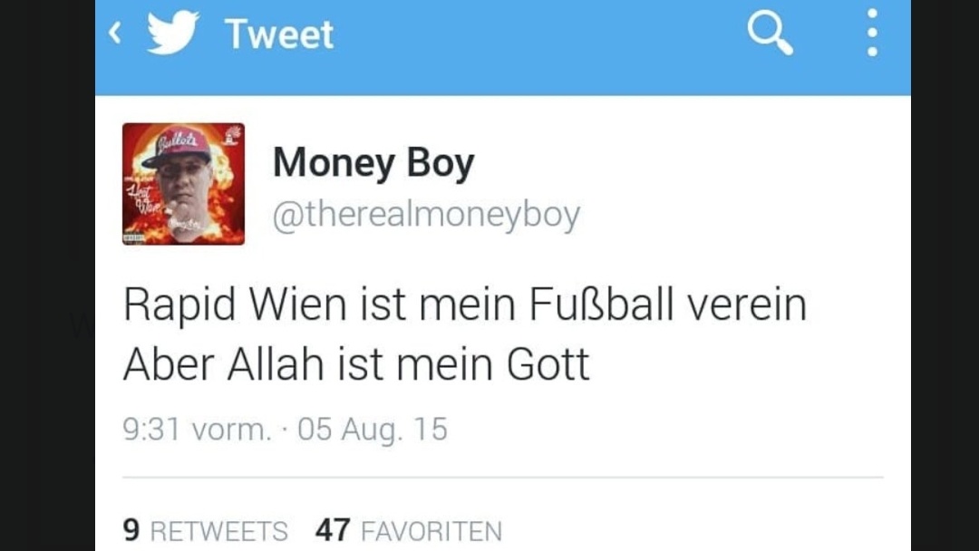 Yo <a href="/MoneyBoy_GUDG/">Money Boy</a> hab immer gedacht nur der <a href="/skrapid/">SK Rapid</a> ist dein Verein 😪 bin sad