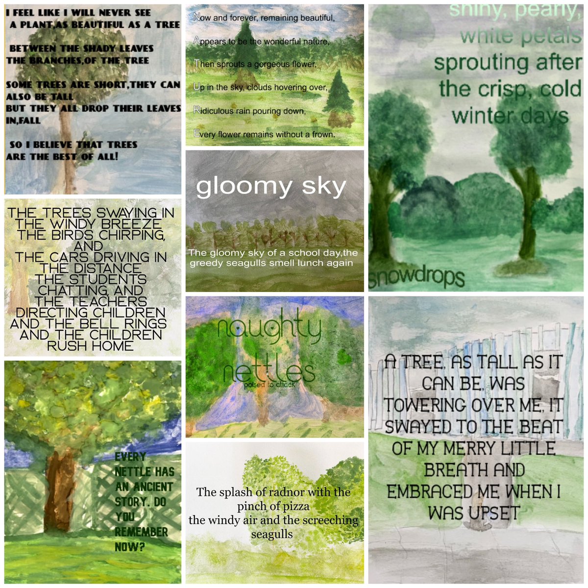 CLV_ART's tweet image. We managed to dodge the rain yesterday and took more than 300 of our Y7 students outside for some en plein air painting. Students then added their own poems on top of the images using Pixlr. Brilliant collaboration between our Art &amp;amp; English depts,and students absolutely loved it!