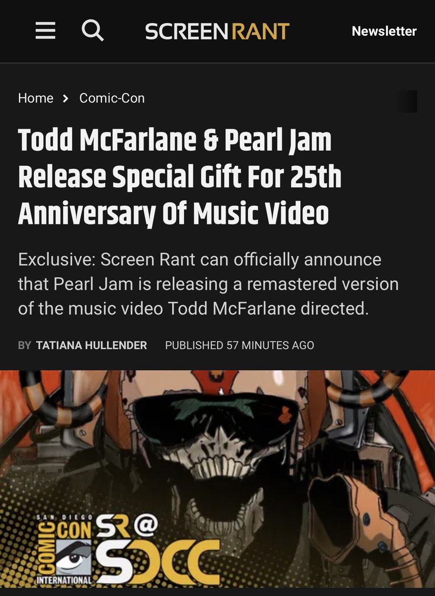 Todd_McFarlane's tweet photo. BREAKING NEWS! 

BACK working with @PearlJam &amp; Kevin Altieri for the 25th Anniversary of Do the Evolution 

Full article: https://t.co/9N4NTVPbQy https://t.co/AfMAhE12cO