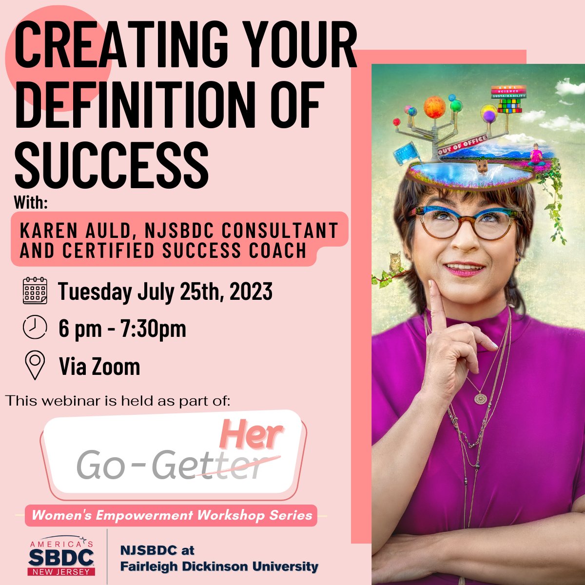 Five more days! Join the amazing Karen Auld (NJSBDC consultant and Certified Success Coach) as she guides you through a process to develop your definition of success, ensuring that your business goals align with your personal values.
Register NOW: lnkd.in/e_qUJH9q
#njsbdc