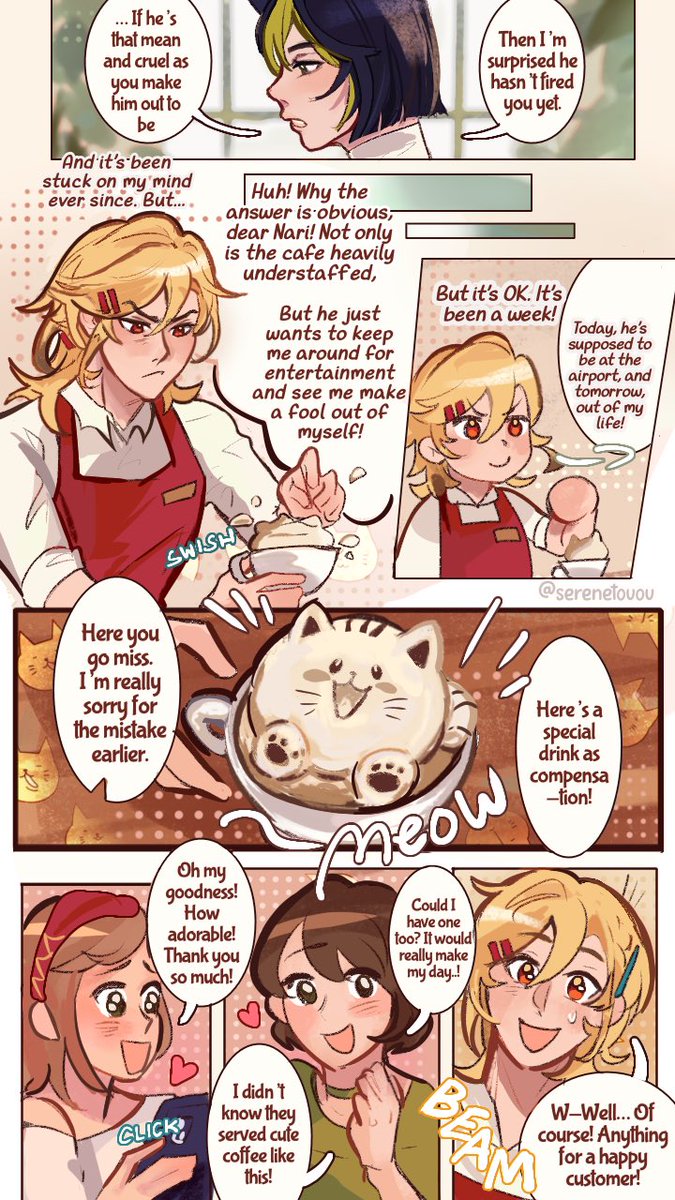 serenetouou's tweet photo. 【 #haikaveh coffee shop / cafe au ☕️🌱🏛️ 】
thank you all sm for the love on part 1 🥹🫶 enjoy part 2!!! 🤭
[4/8] ⬇️ https://t.co/l5AZhYom4w