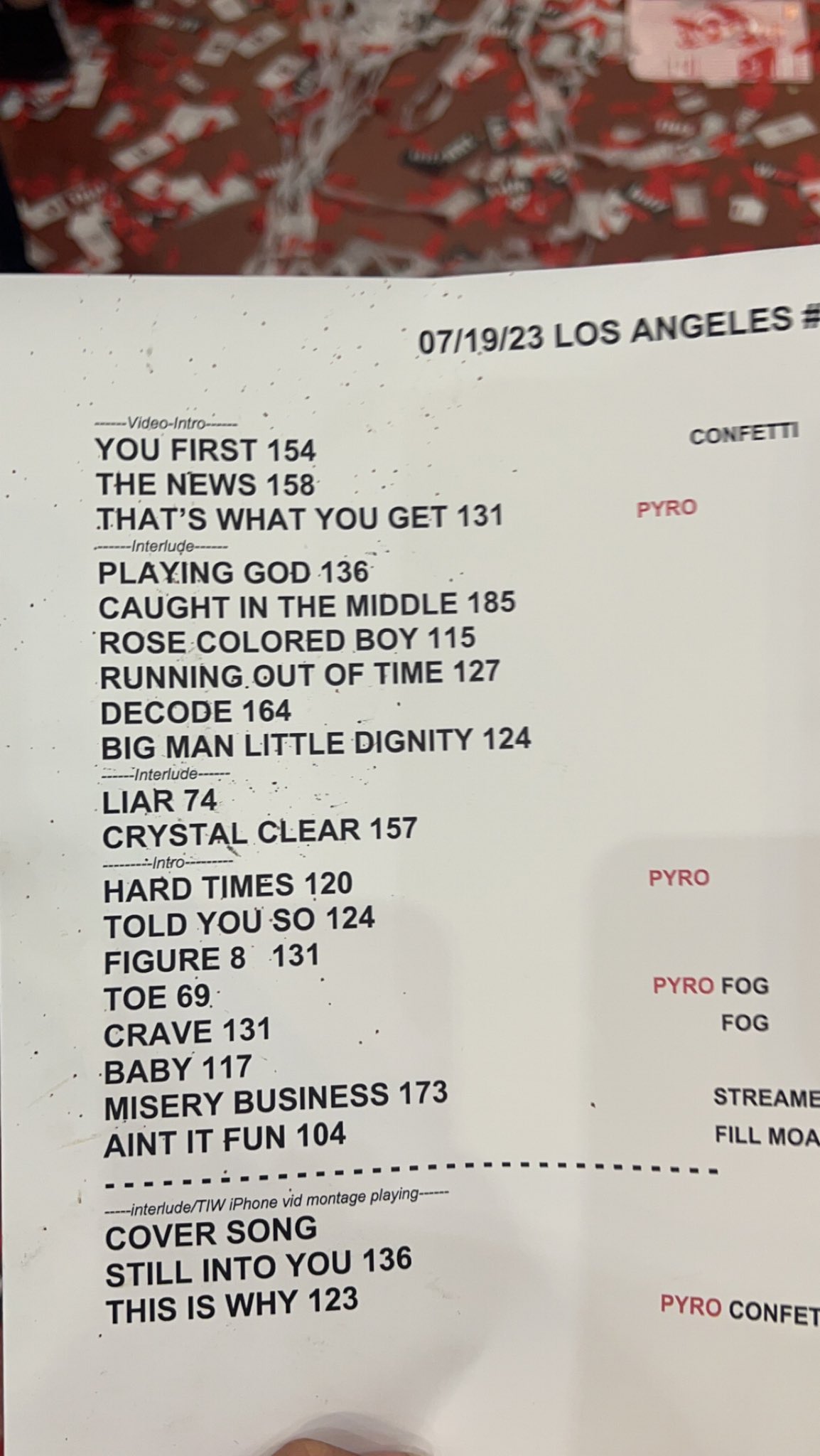 Paramore Tour Updates on Twitter "Paramore had “cover song” on last