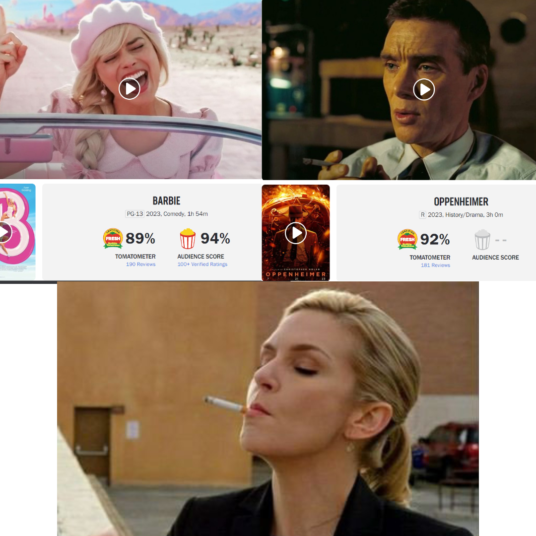 Así las cosas con las dos películas que se estrenan el día de hoy ¿ya saben cual ver primero? #BarbieTheMovie  #Oppenheimer