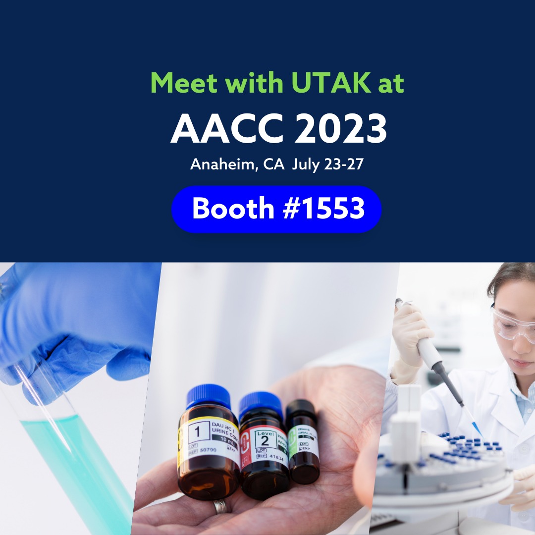 UTAK is looking forward to attending AACC 2023 in Anaheim next week! 
Make sure you stop by our booth #1553 to celebrate 50 years of making QC for life with us!

You can book some time with us here ➡️hubs.la/Q01YpnF20

#AACC2023
