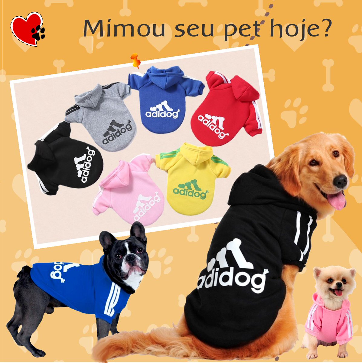 #DiaDoAmigo
Mimou seu melhor amigo 🐶🐱🐷🐰hoje?
Que tal presenteá-lo c/ um moletom Adidog, temos todos os tamanhos e diversas cores (importado)
Seu pet ficará protegido e todo estiloso neste #inverno❄️
Corre lá na nossa loja 🛒roupapet.com.br/soft🐾

#roupapet #roupasparapets