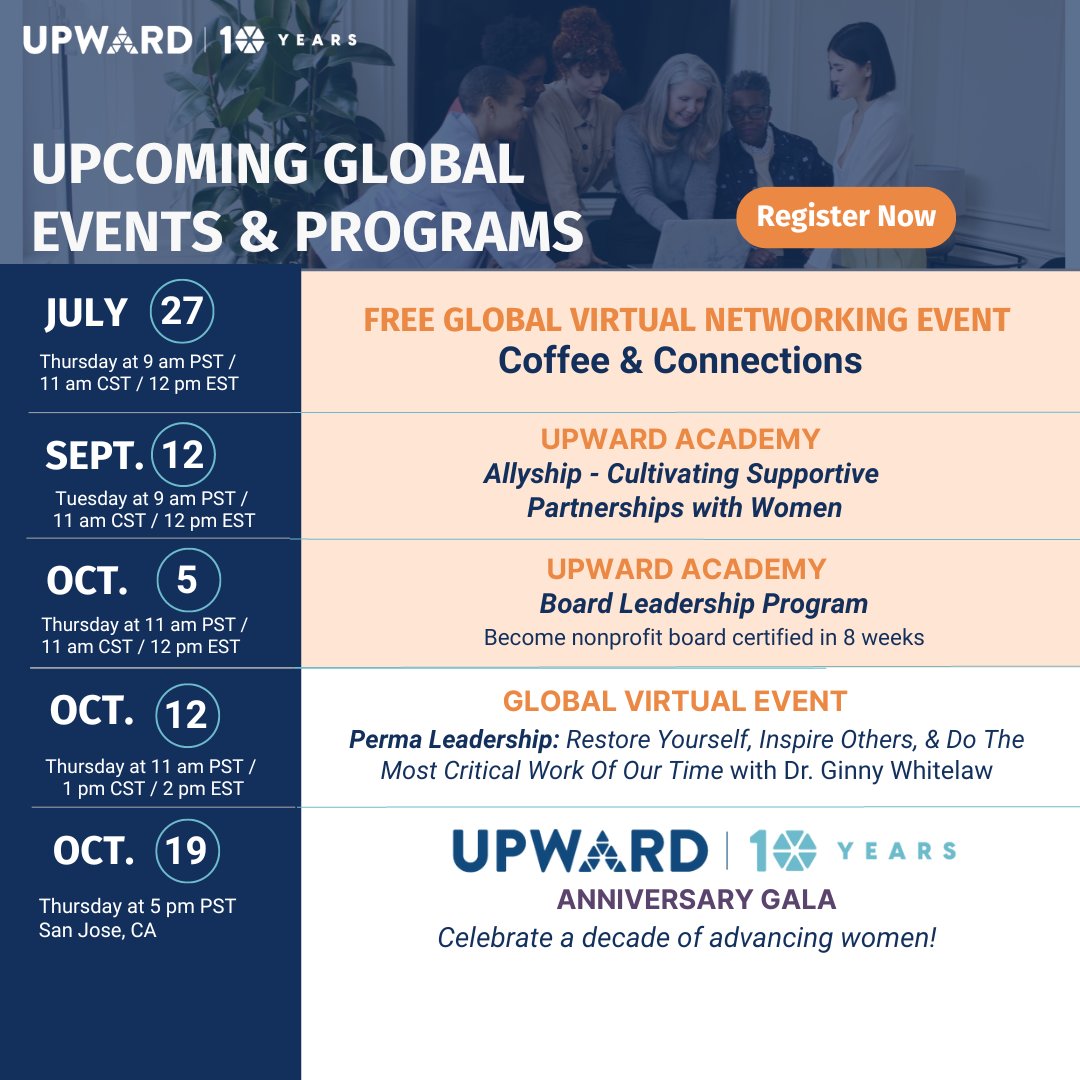 Reigster for Events &amp; Programs - FREE networking on 7/27 - mailchi.mp/upwardwomen/up…