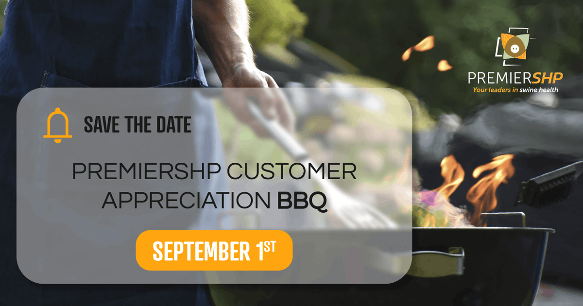 SwineHealth's tweet photo. 𝗖𝗛𝗔𝗡𝗚𝗘 𝗢𝗙 𝗗𝗔𝗧𝗘 - 𝗦𝗔𝗩𝗘 𝗧𝗛𝗘 𝗗𝗔𝗧𝗘

PremierSHP will hold a Customer Appreciation BBQ on September 1st.

More information coming soon! 🍖 https://t.co/EKtjGaWrg0