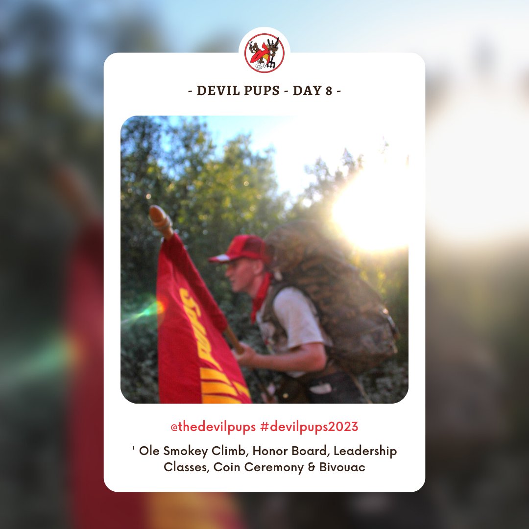 The highlight of everyone's Devil Pups Experience: 'Ole Smokey Coin Ceremony. The Pups also participate in the Leadership Reaction Course and the Bivouac and sleep out under the stars. #devilpups2023 #ontopofolesmokey