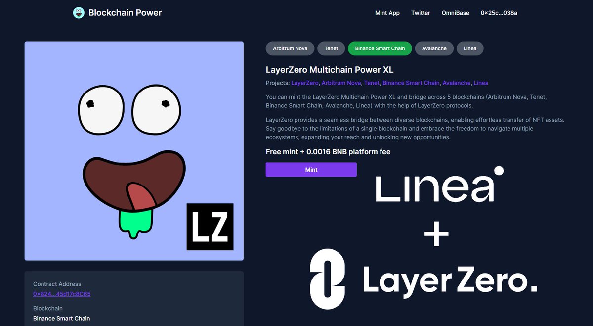 Crypto_Pranjal's tweet photo. Mint OmniBase ONFT and Bridge to Linea Mainnet🚀

- Powered by @LayerZero_Labs 
- Created by @OmniBase_xyz 

Mint here: https://t.co/uM1KXDT70e

Mint on Linea Mainnet and bridge to BNB or Avalanche or vice versa.