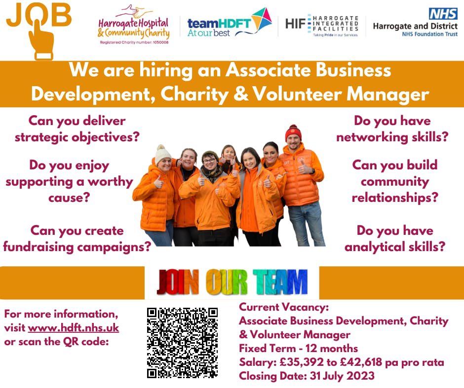 Yvonne Campbell 💙🧡 (@27vonnie) on Twitter photo This is a fab opportunity for a highly organised and forward thinking individual to make their mark in our high performing Team <a href="/harrogatehcc/">Harrogate Hospital & Community Charity (HHCC) 🧡</a> <a href="/HarrogateNHSFT/">Harrogate NHS FT</a> #newjob #nhscareer #nhsjobs This is a fab opportunity for a highly organised and forward thinking individual to make their mark in our high performing Team <a href="/harrogatehcc/">Harrogate Hospital & Community Charity (HHCC) 🧡</a> <a href="/HarrogateNHSFT/">Harrogate NHS FT</a> #newjob #nhscareer #nhsjobs