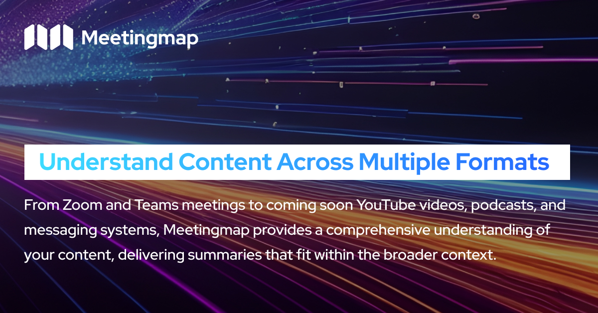 iclerk_ai's tweet image. From Zoom and Teams meetings to coming soon YouTube videos, podcasts, and messaging systems, Meetingmap provides a comprehensive understanding of your content, delivering summaries that fit within the broader context.

#AI #EfficientMeetings #AISummaries #SmartTranscripts