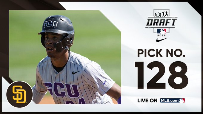 4th-rder Homer Bush Jr. signs w/@Padres for $511,600 (full pick 128 value). @GCU_Baseball OF, tremendous athlete w/big league bloodlines, electrifying speed, flashes some raw power too. @MLBDraft