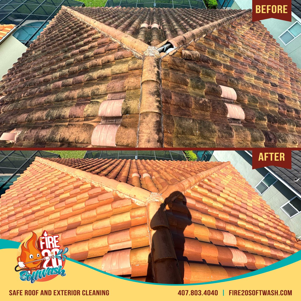 Fire20SoftWash's tweet photo. #SafeRoofSoftWash Another Roof  Looks new again Call us today(407) 803-4040 for a free estimate. 

#celebrationflorida #kissimmeeflorida 
#orlandoflorida #tampaflorida #poincianafl #centralflorida #davenportflorida #hainescity #winterhavenfl #davenportfl 
@Fire20SoftWash https://t.co/5brn0rBWlY