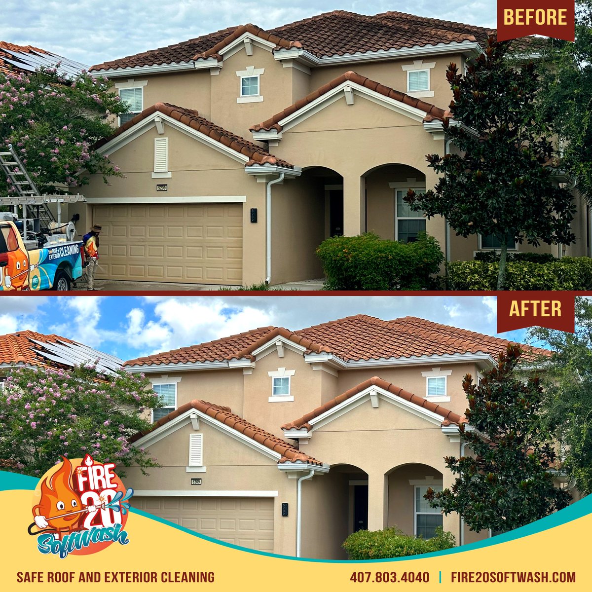 Fire20SoftWash's tweet photo. #SafeRoofSoftWash Another Roof  Looks new again Call us today(407) 803-4040 for a free estimate. 

#celebrationflorida #kissimmeeflorida 
#orlandoflorida #tampaflorida #poincianafl #centralflorida #davenportflorida #hainescity #winterhavenfl #davenportfl 
@Fire20SoftWash https://t.co/5brn0rBWlY