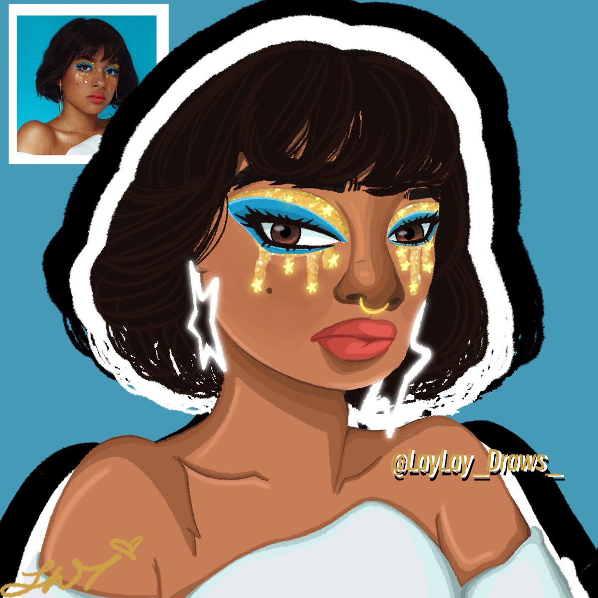 LayLayDoes's tweet photo. Art-block got nothing on me! I got ideas now ✊🏾started and finished this yesterday and I couldn’t be happier ✨🩵
•
timelapse coming soon on other platforms *
•
#art #artist #digitalart #procreate #procreateart #portrait https://t.co/LDIgXngy0N