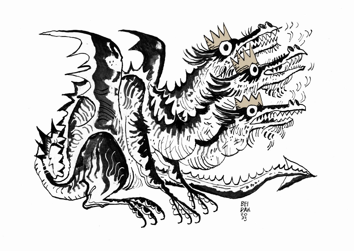 _beidak_'s tweet image. Three-headed dragons with crowns are the only dragons I cherish