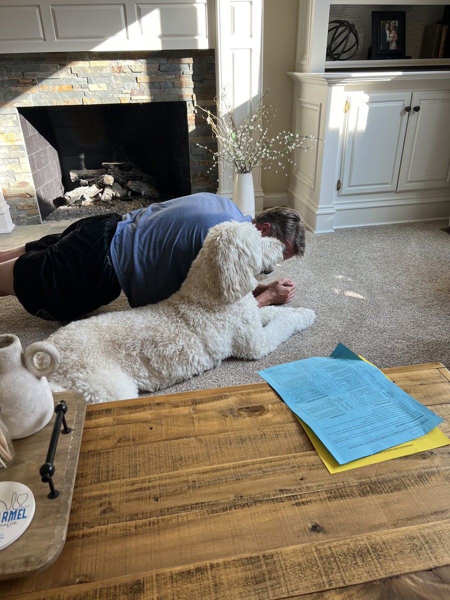 I’m doing planks with dad!