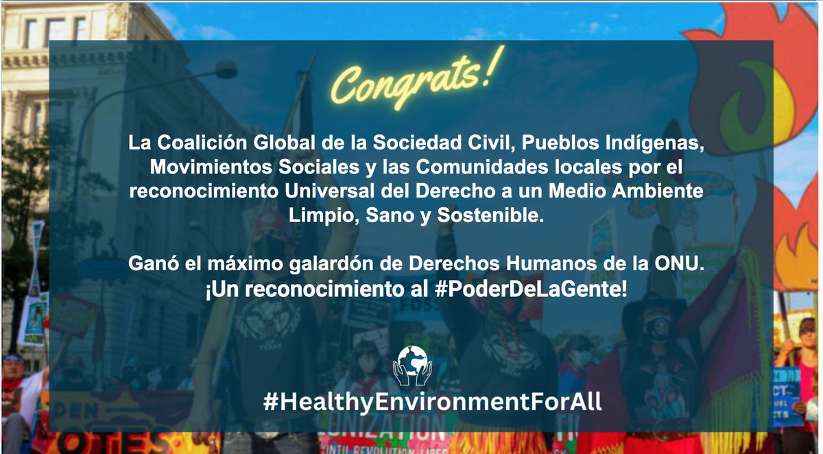 🥳Compartimos: ¡increíbles noticias! Fronteras Comunes pertenece a la Coalición Global por un ambiente sano #HealthyEnvironmentForAll que ha ganado el premio de #Derechos Humanos de  @ONU_es #HumanRights 2023. #HealthyEnvironmentForAll #UNHumanRightsAward