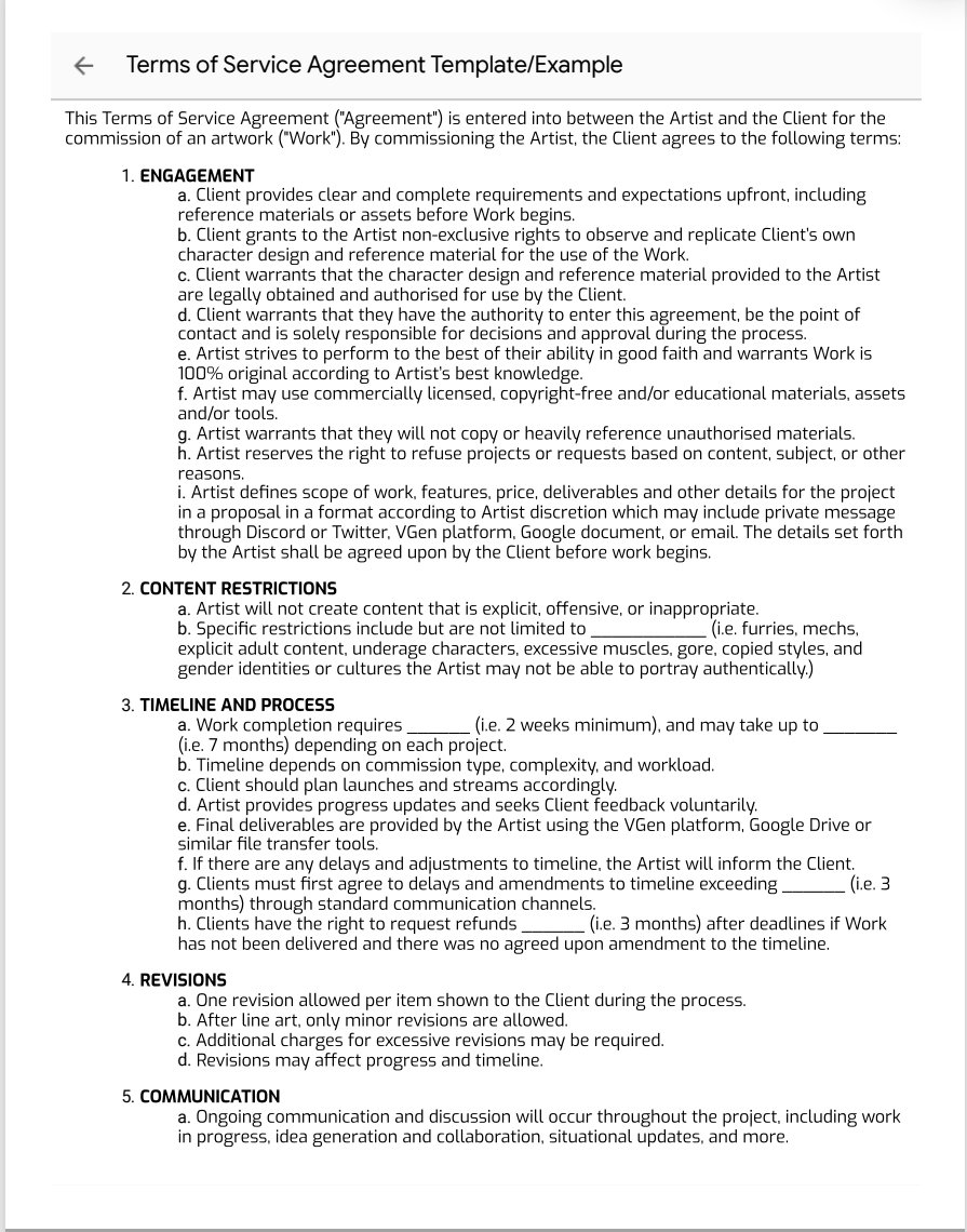 emi エミ⌛️🦊 on Twitter " TERMS OF SERVICE AGREEMENT TEMPLATES AND