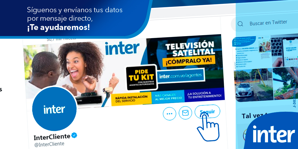 InterCliente's tweet photo. Evita contratiempos, síguenos y no olvides enviarnos por DM tus datos. Visitanos a nuestra cuenta en Twitter @InterCliente  #InterCliente https://t.co/VytZY8tGvq