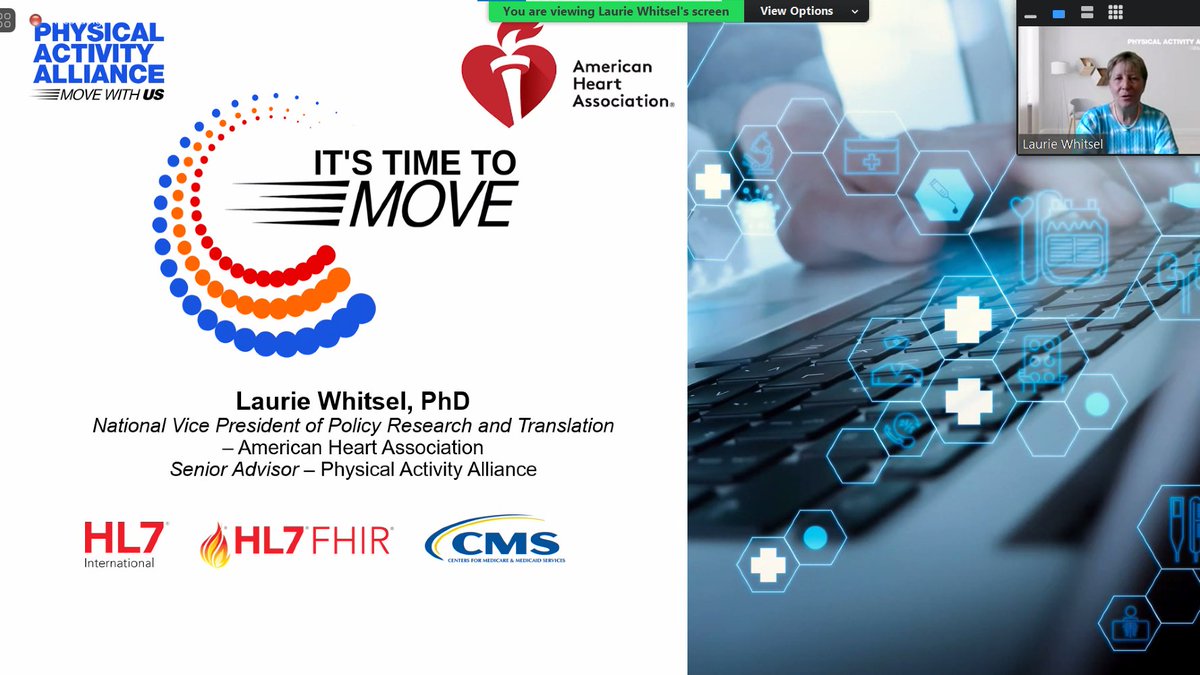 PAAmovewithUS's tweet photo. PAA had a wonderful time at the @CMSGov & @HL7 Connectathon promoting + testing our #PhysicalActivity assessment, prescription, & referral implementation guide!
Check out @LaurieWhitsel presenting our #ItsTimeToMove campaign to public + private sector leaders
#MoveWithUS https://t.co/vF7abEuaVZ