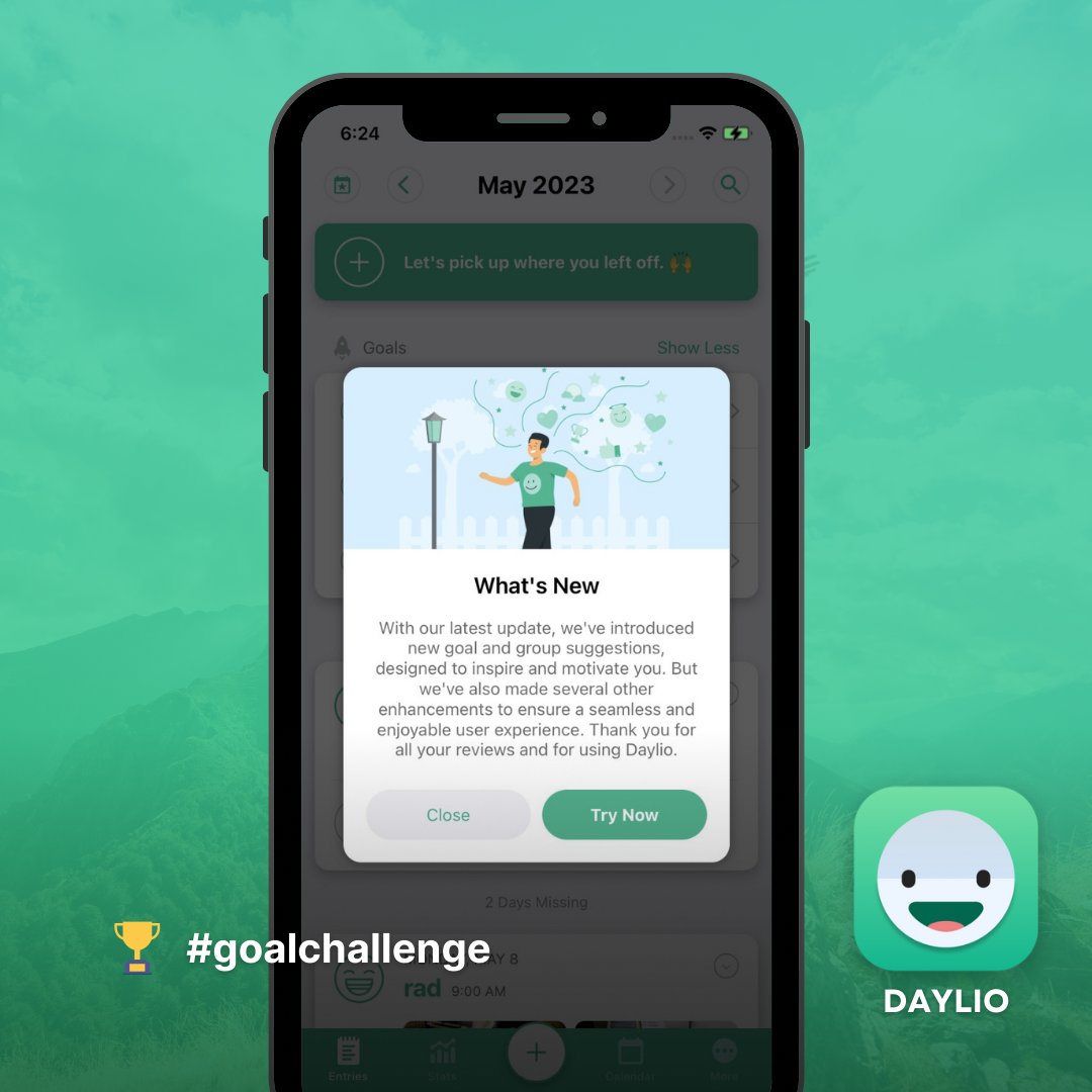 hellodaylio's tweet photo. What’s NEW💡 in Daylio? If you have missed this pop-out WINDOW🔎, you can check it out here.
We are doing our BEST✔️ to bring you new features and FOLLOW🔜 your suggestions.
Stay TUNED📱
#newfeatures #goals #groups #motivation #goalchallange #Daylio #topusers #moodtracker https://t.co/SjMkPfWOBe
