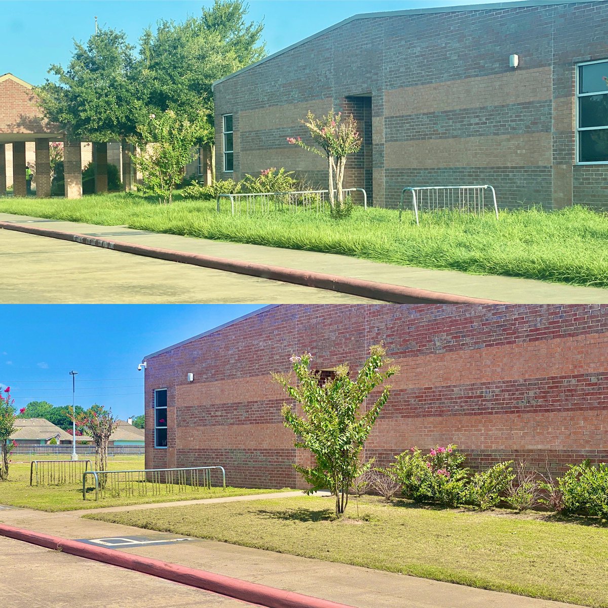 Thank you @KatyISDMandO for keeping @exleyexpress looking BEAUTIFUL! Getting ready to welcome students back next month! ❤️🖤🤍