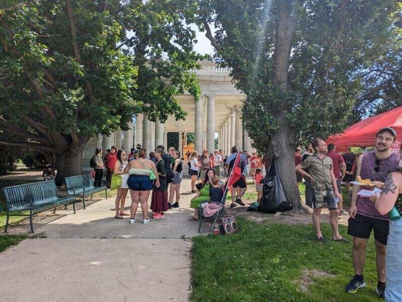 DSAdenver's tweet photo. Denver and Boulder DSA held a Tamales for Teamsters fundraiser last weekend in Denver! 

We had almost 100 people there and raised more than 3k for the picket lines! #Solidarity #teamsters #strikeready @Teamsters455 https://t.co/Ck8LyWnY8h