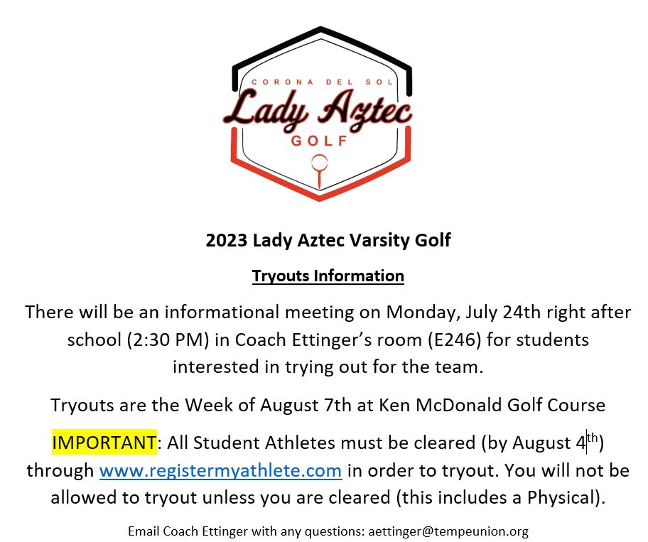 Informational meeting for interested students on Monday, 7/24.