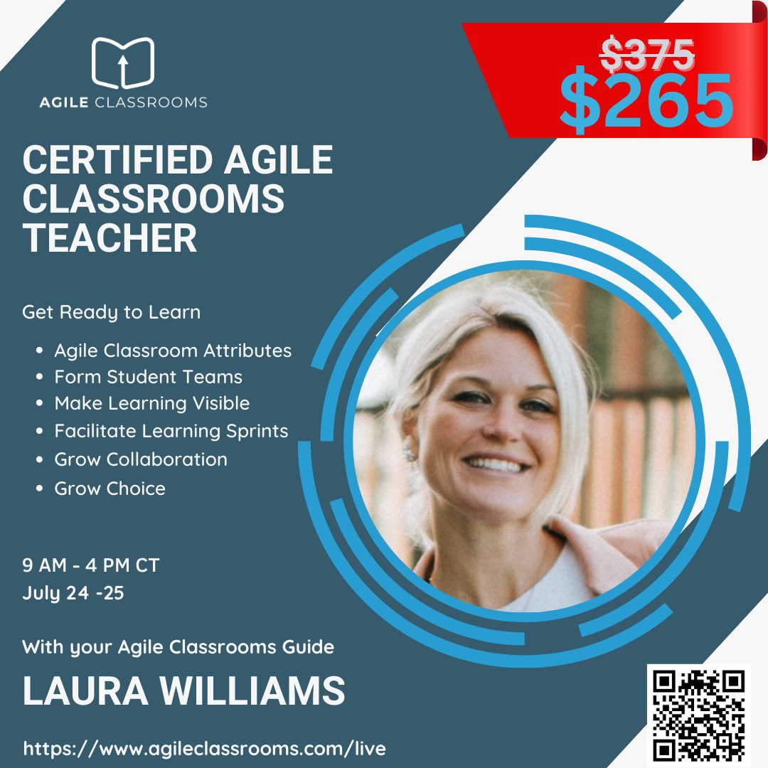 Craving more than buzzwords in your innovative teaching journey? Dive deep into practical, future-focused strategies as a Certified #AgileClassrooms Teacher. Hurry, limited seats remain for our enriching course on July 24-25, led by the motivational <a href="/mrswilliams21c/">Laura Williams ✨</a> 
Register here
