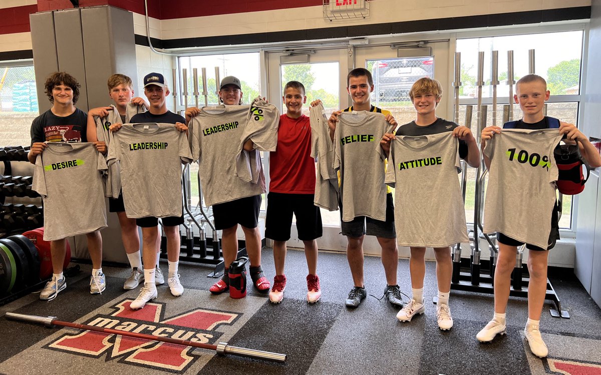 PCnowisthetime's tweet photo. The future is bright at @Marcus_HS!  300+ future Marauders chose the hard road this Summer and are ready to attack the Fall!

So proud of all these 100% guys, award winners and our ⭐️’s of the Year, Seth and Beckett!! #MarcusDNA https://t.co/aQiRg2gcct