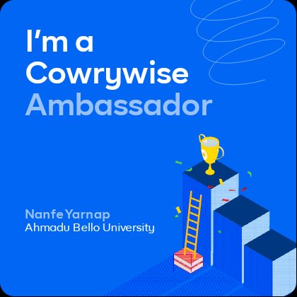 Super Glad to be a @cowrywise #CampusAmbassador.

Just joined the cool kids💙💯