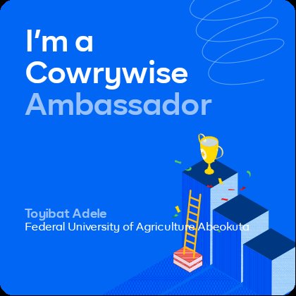 I haven't been really active on this space in a while, butttttttttttt, here's a little update. 

I'm a @cowrywise #CampusAmbassador!!🤭.