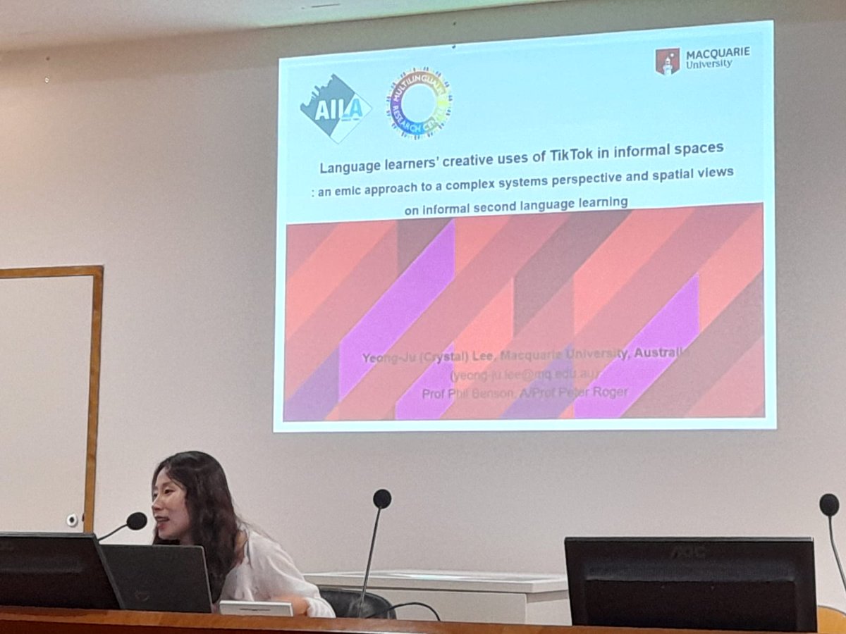 YeongCrystal's tweet photo. I presented about the use of social media for language learning at our Symposium on informal language learning at #AILA2023 in Lyon, France. It was such a pleasant experience meeting with academics from all over the world and talking about research! https://t.co/8ortn2fKOJ
