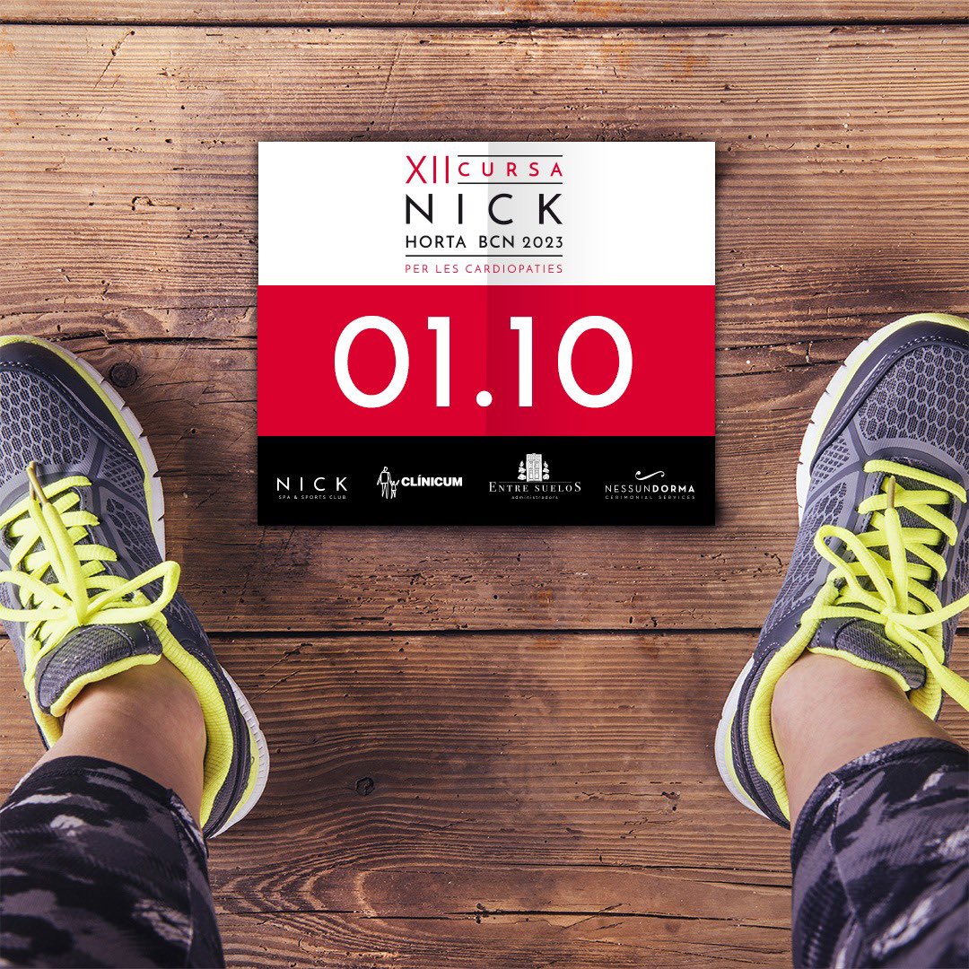 Marca't a foc aquesta data. El diumenge 1 d'octubre del 2023 torna la XII Cursa Solidària Nick Horta. Aquest any tots correrem per les cardiopaties congènites.

+ Informació i inscripcions a cursanickhorta.cat

#NickSpa #ClubPremium #Cursa #Carrera #solidaritat <a href="/Coravant/">CorAvant AACIC | Cardiopaties</a>