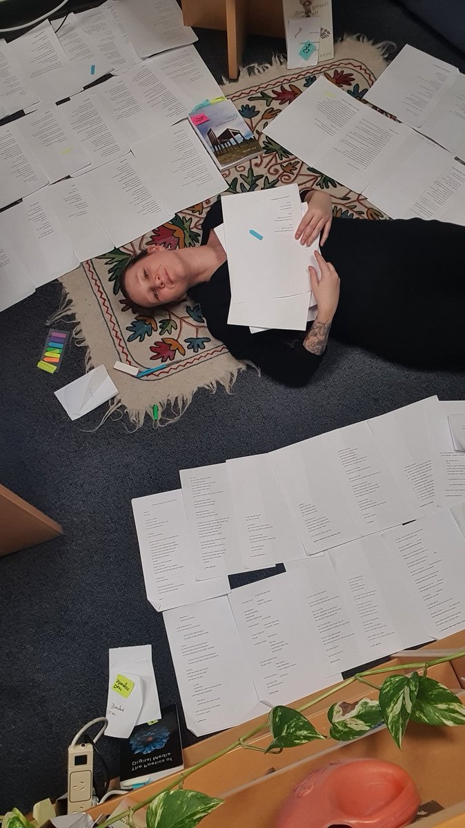 Question... why do my attempts to collate a poetry collection always end up with me lying on the floor?