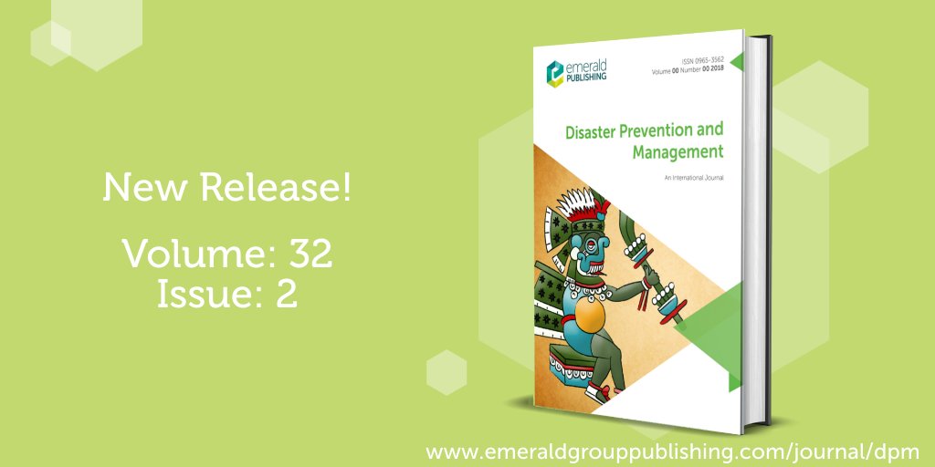 Emerald Built Env (@emeraldbuiltenv) on Twitter photo 📢 Disaster Prevention and Management (DPM) presents Volume 32 Issue 2, edited by Dr JC Gaillard and Dr Emmanuel Raju. The issue available at bit.ly/44ot6ht. #NewlyPublished <a href="/DisasterPrevenM/">Disaster Prevention and Management</a> 📢 Disaster Prevention and Management (DPM) presents Volume 32 Issue 2, edited by Dr JC Gaillard and Dr Emmanuel Raju. The issue available at bit.ly/44ot6ht. #NewlyPublished <a href="/DisasterPrevenM/">Disaster Prevention and Management</a>