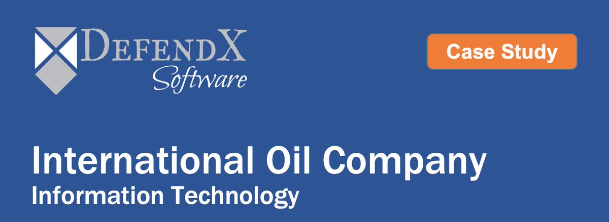 defendxsoftware's tweet photo. [CASE STUDY] International Oil Company: Read the whole case study here: https://t.co/qFknx13Vgc #DataStorage #DefendX #CloudFirst #DataFileManagement #Audit #Compliance #Data #InsiderThreat #EliminateRisk https://t.co/vG4TCtcgLV