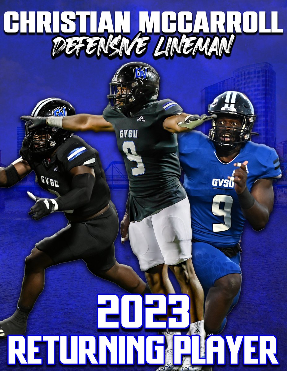 This preseason DL All-American is a difference maker on the field. Supreme leader on and off the field. Christian McCarroll was the GLIAC Defensive Lineman of the Year in 2022 with 35 tackles and 11.5 TFL. #AnchorUp
