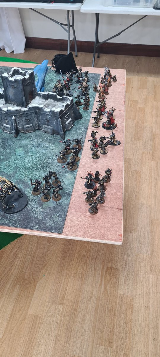 elmo4001's tweet photo. My chaos space marine army- 2k. Just before I got tabled by elder in 3 turns. https://t.co/HsJfcjpbeo