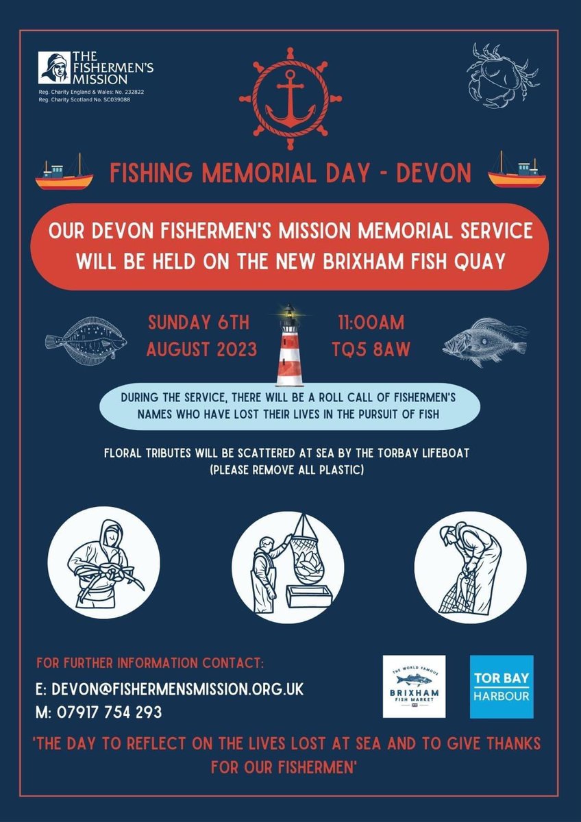 Helen lovell (@brixhamlovell) on Twitter photo Details of <a href="/thefishmish/">Fishermen's Mission</a> quayside service to remember fishermen lost to the sea in the pursuit of fish <a href="/Sprat_BM/">Sprat</a> <a href="/AnthonyMangnal1/">Anthony Mangnall</a> <a href="/JohnnyMercerUK/">Johnny Mercer</a> <a href="/Brixhamfishmkt/">Brixham Fish Market</a> <a href="/TorBayHarbour/">Tor Bay Harbour Authority & Beaches</a> Details of <a href="/thefishmish/">Fishermen's Mission</a> quayside service to remember fishermen lost to the sea in the pursuit of fish <a href="/Sprat_BM/">Sprat</a> <a href="/AnthonyMangnal1/">Anthony Mangnall</a> <a href="/JohnnyMercerUK/">Johnny Mercer</a> <a href="/Brixhamfishmkt/">Brixham Fish Market</a> <a href="/TorBayHarbour/">Tor Bay Harbour Authority & Beaches</a>