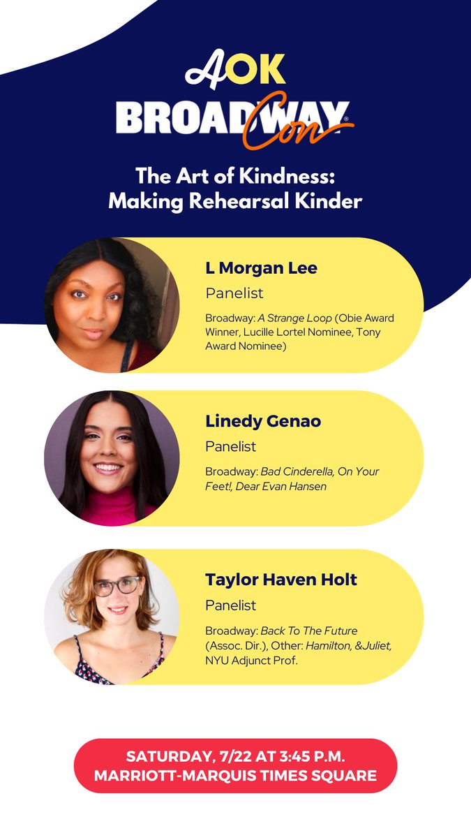 Who’s coming to #BroadwayCon this year? ✨ 

Join these Broadway STARS & I this Saturday for an extra kind chat. 🧡