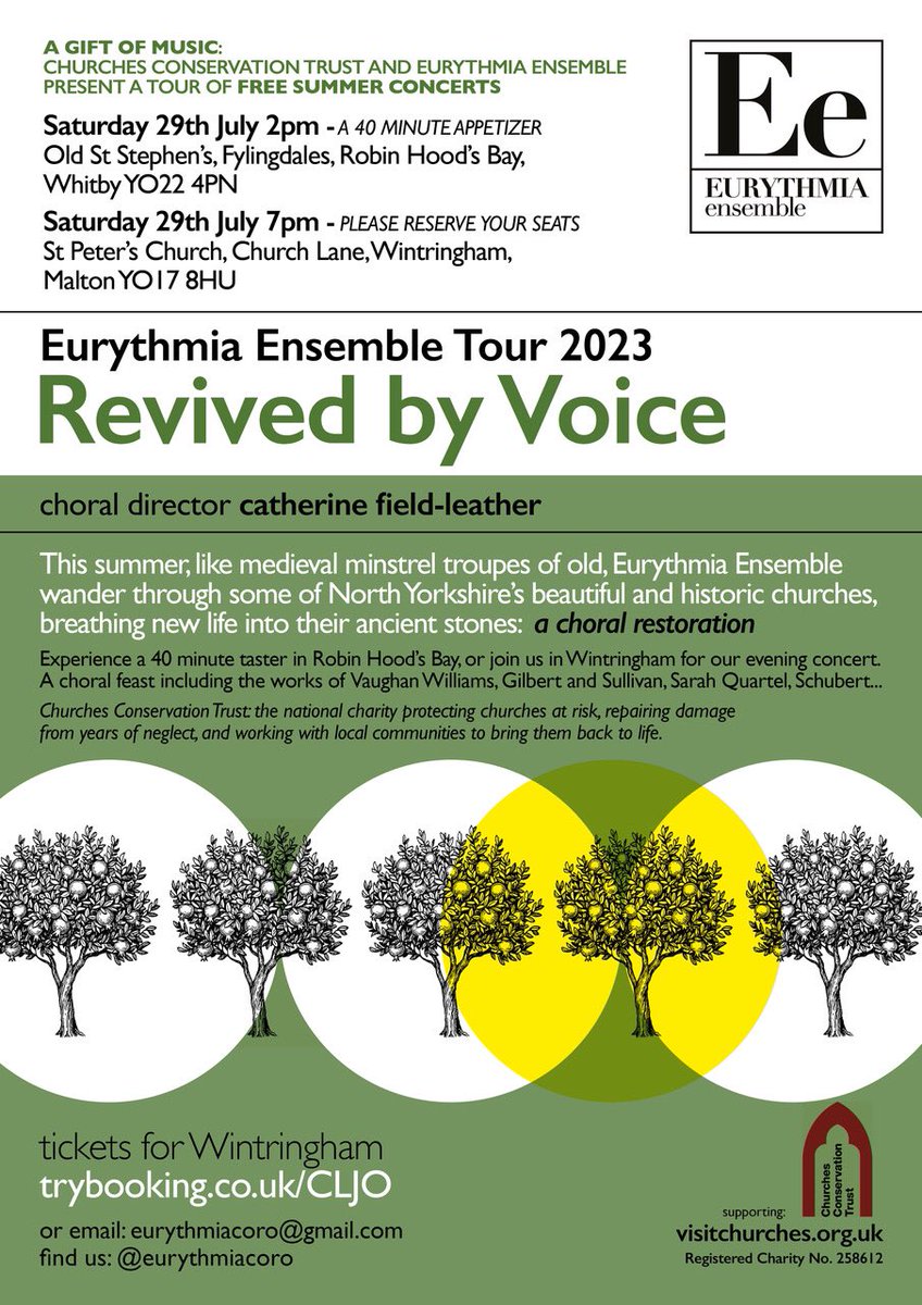 eurythmiaensem's tweet image. A choral feast - free concerts presented in conjunction with @TheCCT. Please join us if you are in the area, we would love to see you in our audience