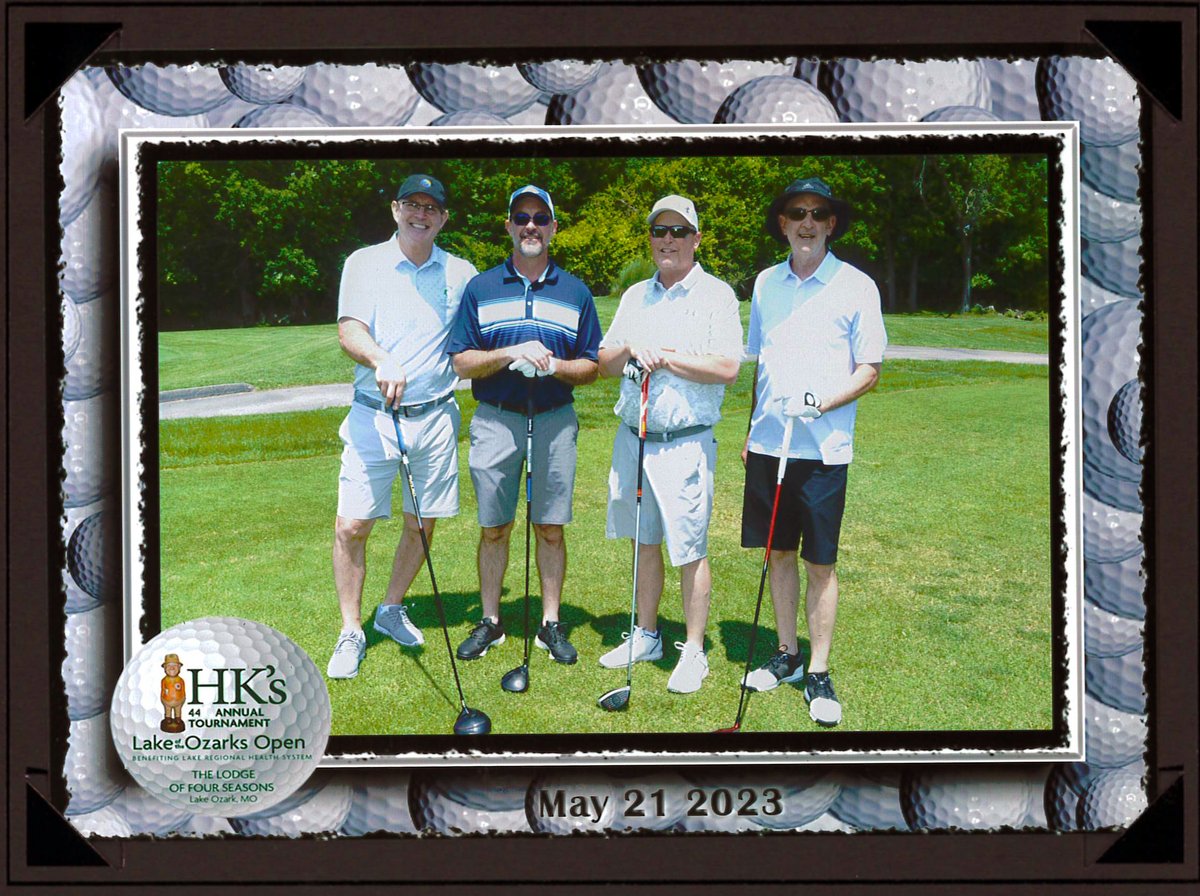We were proud to sponsor this year's HK's Lake of the #Ozarks Open. Proceeds benefit @LakeRegional heart care technology. From the left: Darrell Metcalf, Courtney Hulett, Mitch Lucas and Rick Larmore. #rehabvisions #contracttherapy #therapypartner https://t.co/7BkkF2iwZ6