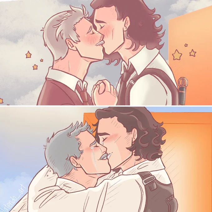 The original sketch and then todays sketch 💕 finally together again 🥺💕 